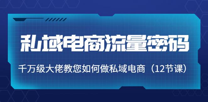 【副业3841】私域电商怎么做：千万级大佬教您如何做私域电商流量